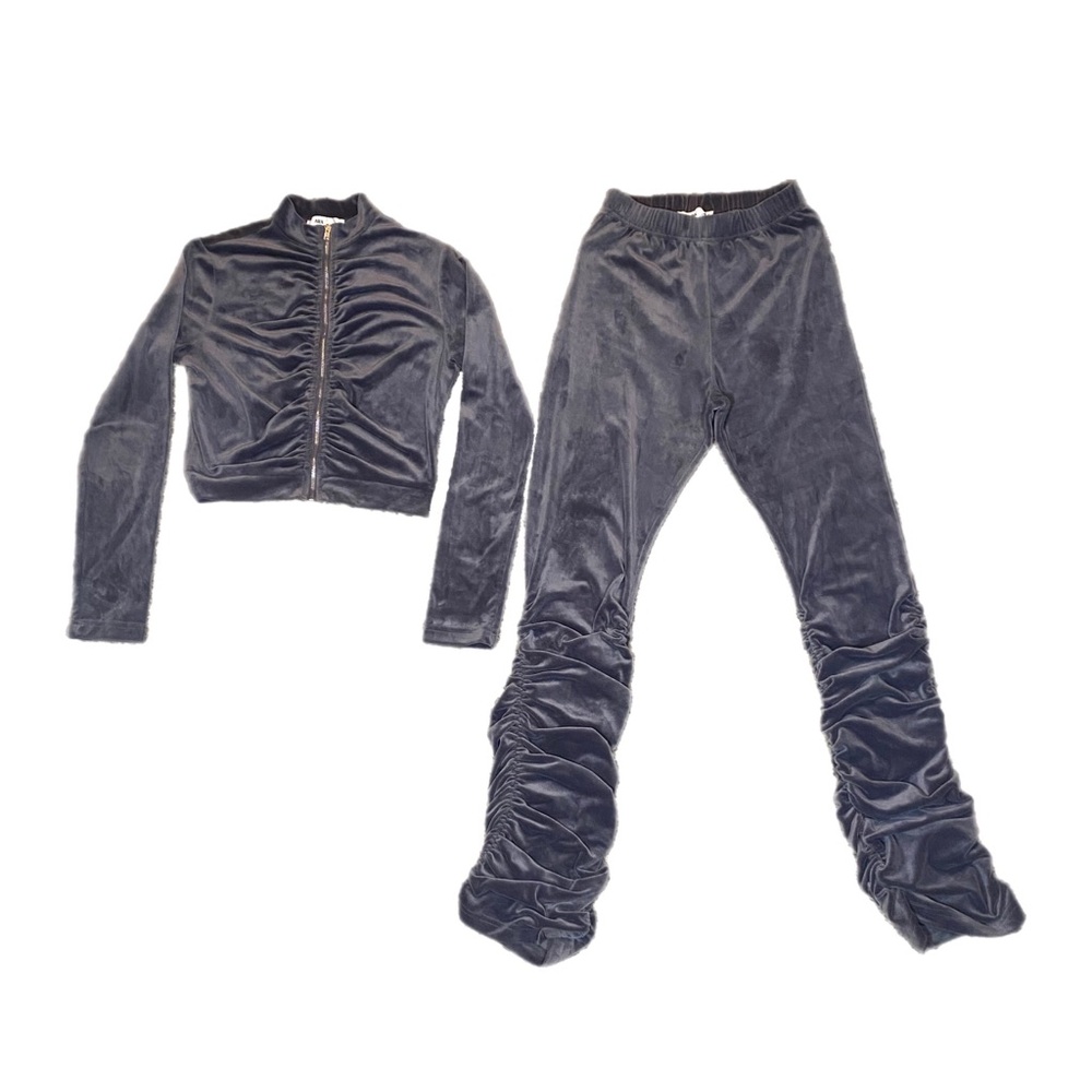 2 Piece Stacked Velour Set